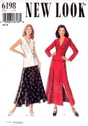 6198 FLOUNCE JACKET SLVS OR NOT, LONG FLARE SKIRT PATTERN 6-16